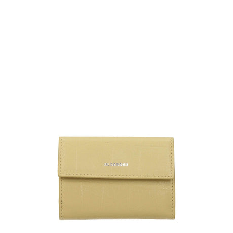Jil Sander Yellow Leather Wallets - Hilstor