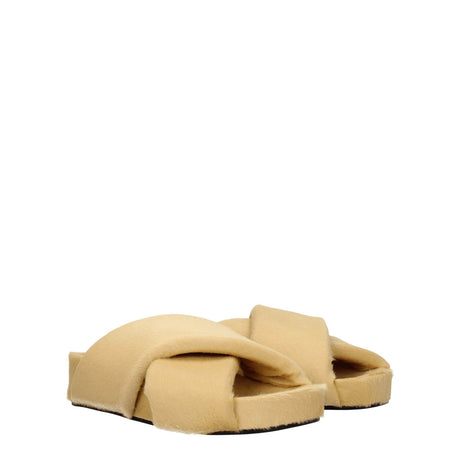 Jil Sander Beige Horsehair Slippers Sandals - Hilstor