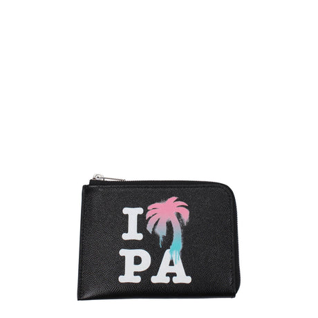 Palm Angels Black Leather Cardholders - Hilstor