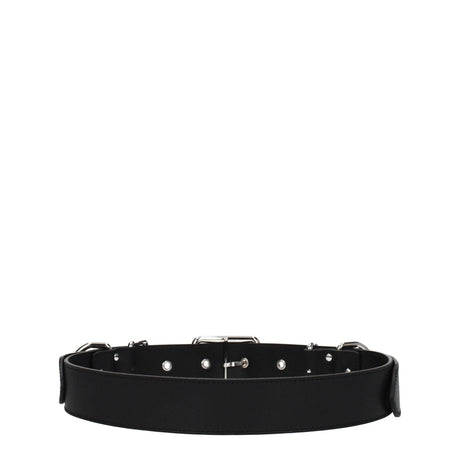 Moschino Black Leather Belts - Hilstor