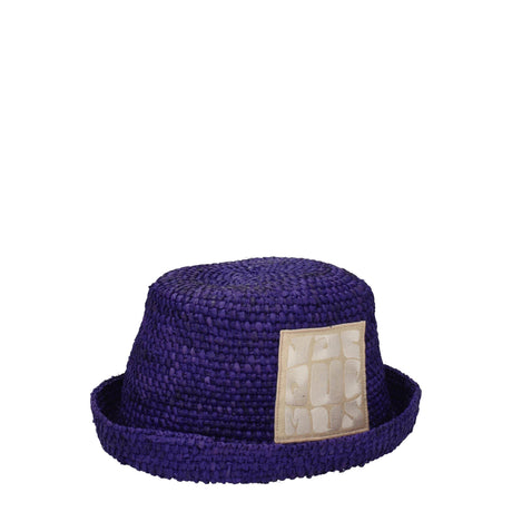 Jacquemus Purple Raffia Hats - Hilstor