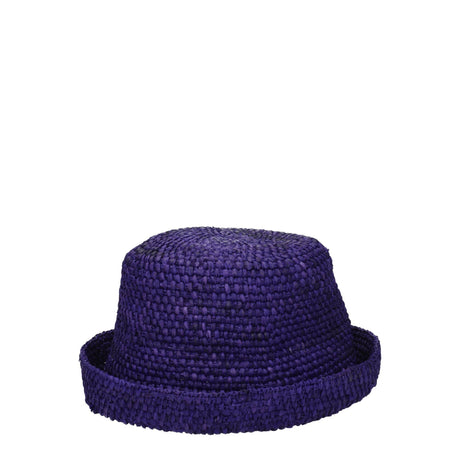 Jacquemus Purple Raffia Hats - Hilstor