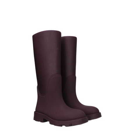 Burberry Red Cotton Rain Boots - Hilstor