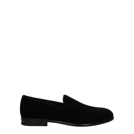 Dolce & Gabbana Black Velvet Slip-On Loafers - Hilstor