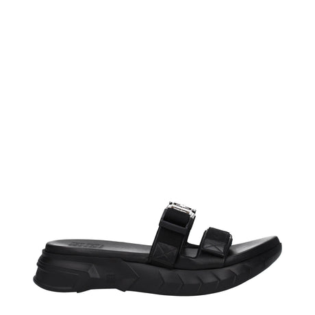 Givenchy Black Fabric Slippers Sandals - Hilstor