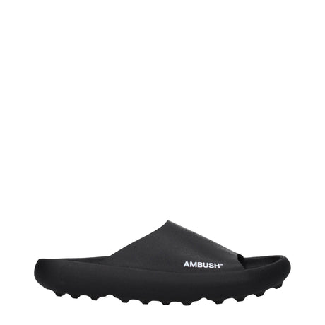 Ambush Black Cotton Slippers Sandals - Hilstor