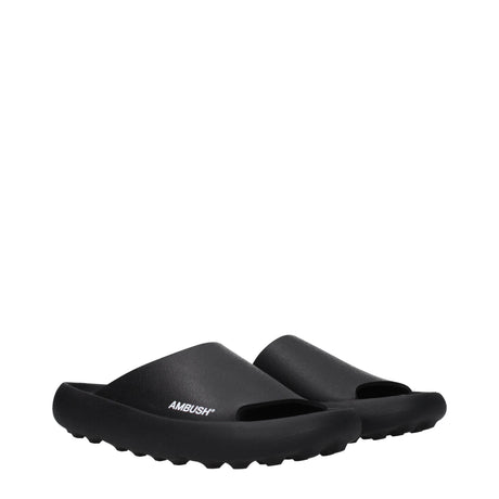 Ambush Black Cotton Slippers Sandals - Hilstor