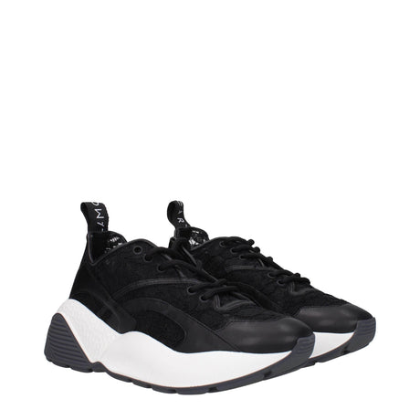 Stella McCartney Black Fabric Chunky Sneakers - Hilstor