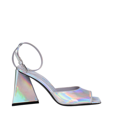 The Attico Gray Leather Platforms - Hilstor