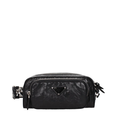 Prada Black Leather Crossbody Bags - Hilstor