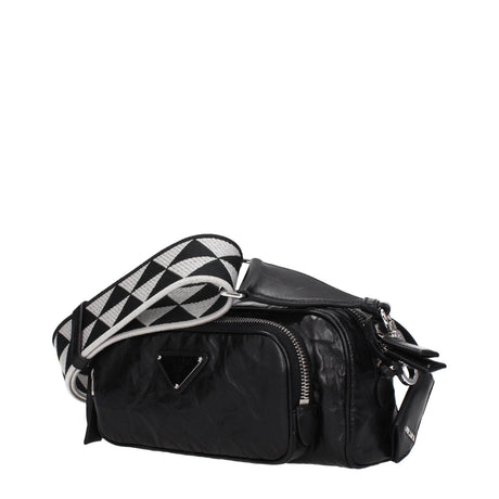 Prada Black Leather Crossbody Bags - Hilstor