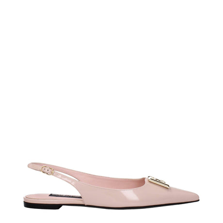 Dolce & Gabbana Pink Leather Ballet Flats - Hilstor
