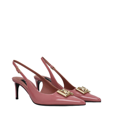 Dolce & Gabbana Pink Leather High Heel Pumps - Hilstor