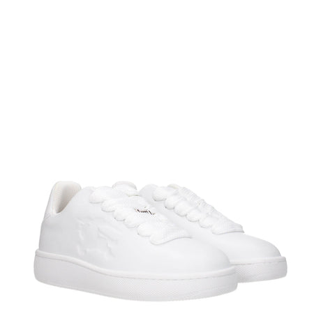 Burberry White Leather Low Tops - Hilstor
