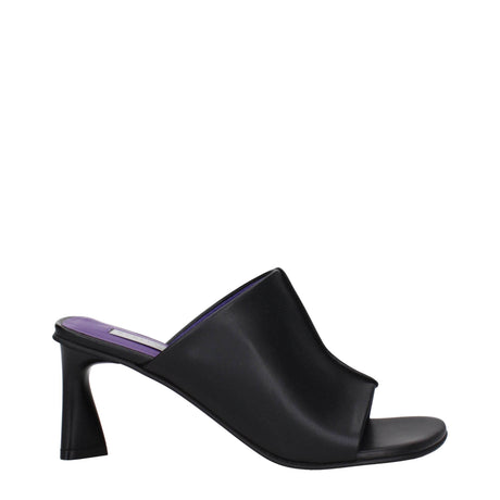 Stella McCartney Black Leather Stiletto Heels Sandals - Hilstor