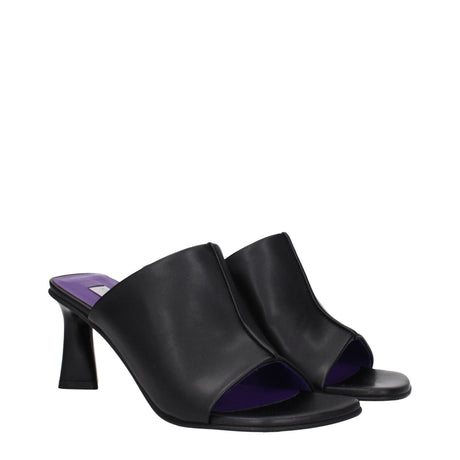 Stella McCartney Black Leather Stiletto Heels Sandals - Hilstor