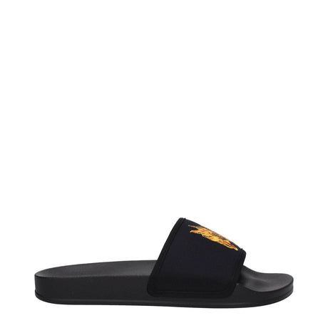 Palm Angels Black Fabric Slippers Sandals - Hilstor