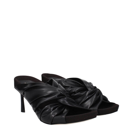 Stella McCartney Black Leather Stiletto Heels Sandals - Hilstor