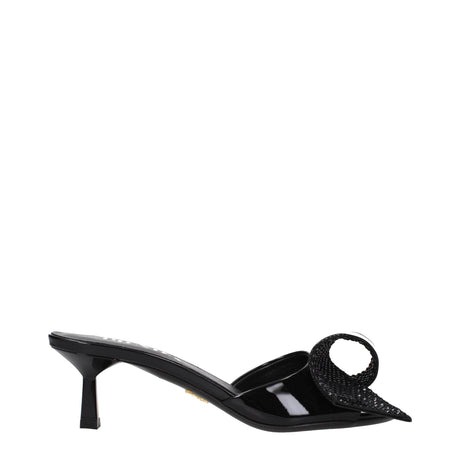 Prada Black Leather Sandals - Hilstor