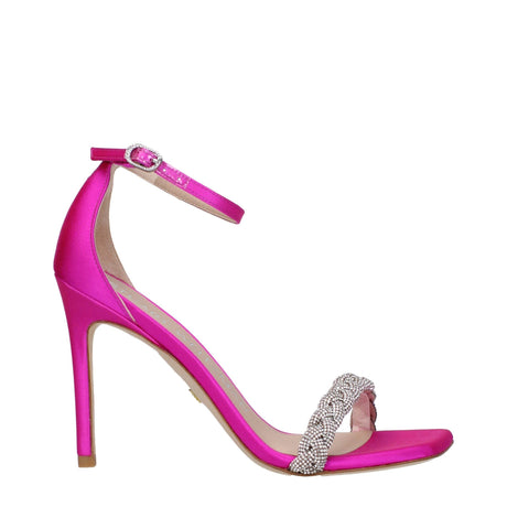 Stuart Weitzman Pink Satin Stiletto Heels Sandals - Hilstor