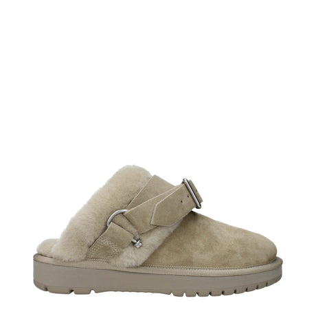 Burberry Green Leather Slippers Sandals - Hilstor