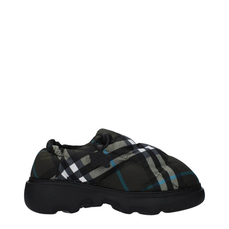 Burberry Green Fabric Slip-On Loafers - Hilstor