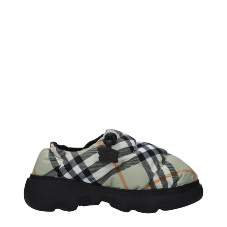 Burberry Green Fabric Slip-On Loafers - Hilstor