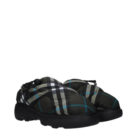 Burberry Green Fabric Slip-On Loafers - Hilstor