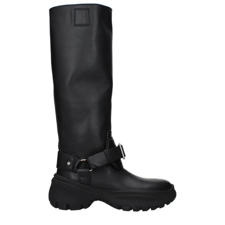 Burberry Black Leather Boots - Hilstor