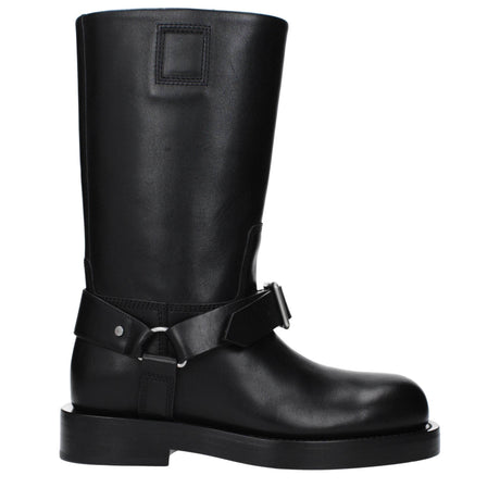 Burberry Black Leather Boots - Hilstor
