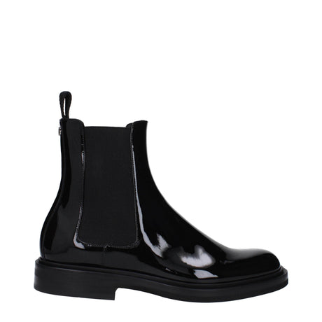 Dolce & Gabbana Black Leather Ankle Boots - Hilstor