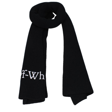 Off-White Black Wool Scarves - Hilstor