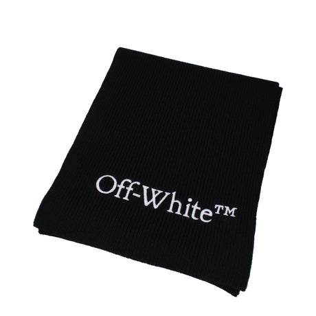 Off-White Black Wool Scarves - Hilstor
