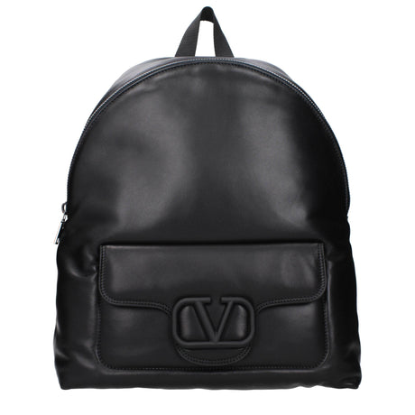 Valentino Garavani Black Leather Backpacks - Hilstor