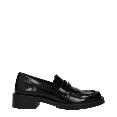 Stuart Weitzman Black Leather Slip-On Loafers - Hilstor