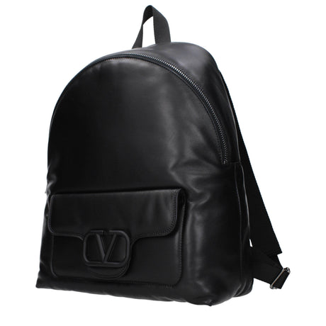 Valentino Garavani Black Leather Backpacks - Hilstor