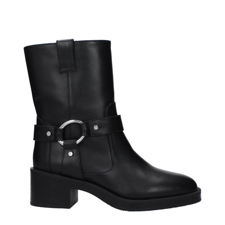Stuart Weitzman Black Leather Ankle Boots - Hilstor