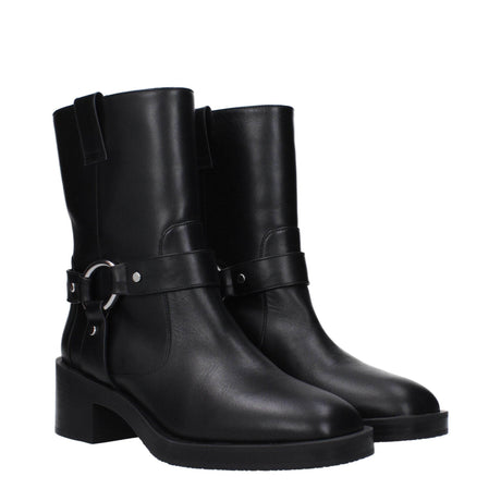 Stuart Weitzman Black Leather Ankle Boots - Hilstor