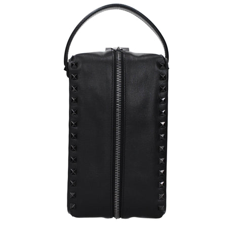 Valentino Garavani Black Leather Clutch Bags - Hilstor