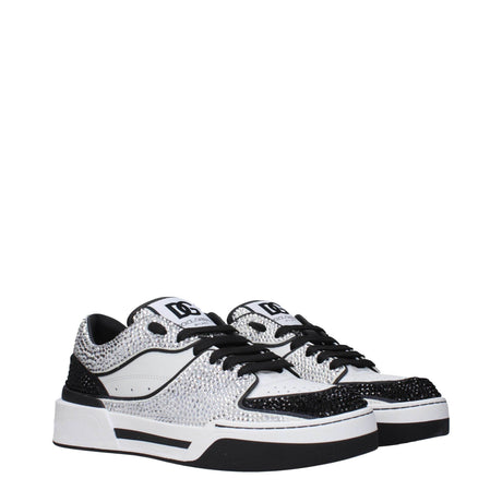 Dolce & Gabbana White Leather Low Tops - Hilstor