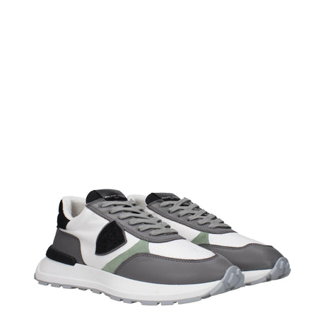 Philippe Model White Fabric Athletic Sneakers - Hilstor