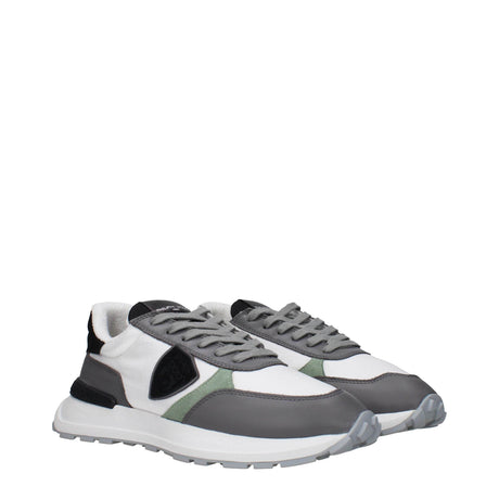 Philippe Model White Fabric Low Tops - Hilstor