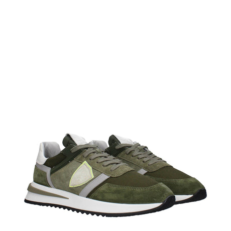 Philippe Model Green Leather Athletic Sneakers - Hilstor