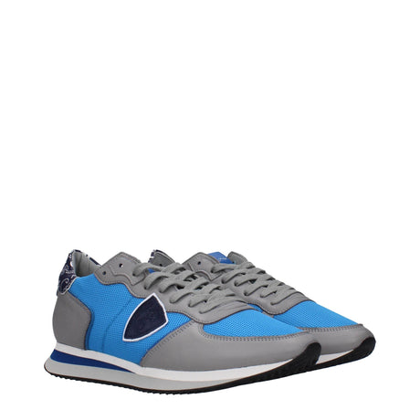 Philippe Model Blue Fabric Low Tops - Hilstor