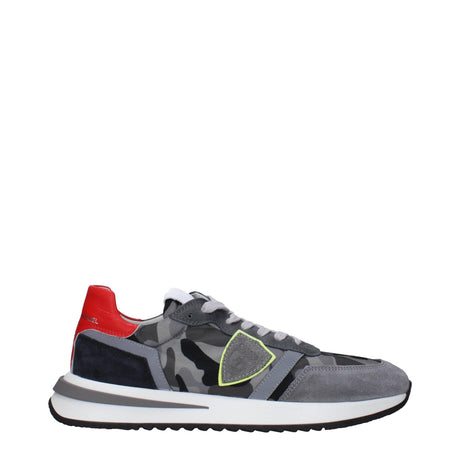 Philippe Model Gray Fabric Sneakers - Hilstor