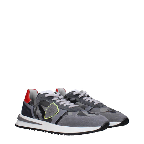 Philippe Model Gray Fabric Sneakers - Hilstor