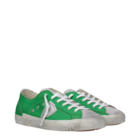 Philippe Model Green Leather Low Tops - Hilstor