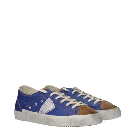 Philippe Model Blue Leather Low Tops - Hilstor