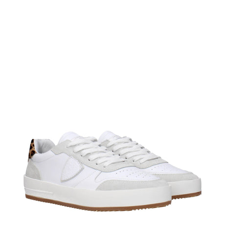 Philippe Model White Leather Low Tops - Hilstor