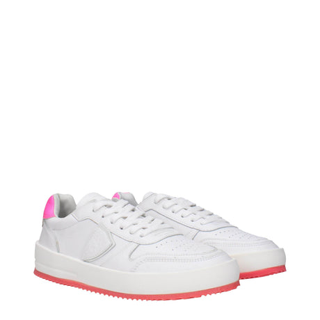 Philippe Model White Leather Sneakers - Hilstor